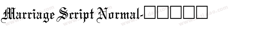 Marriage Script Normal字体转换